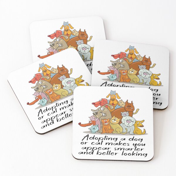 Item preview, Adopting a dog or cat makes you appear smarter and better looking: adopt - don't shop, cat rescue, cat adoption, spay or neuter, dog adoption, dog rescue designed and sold by Becky Hunter.