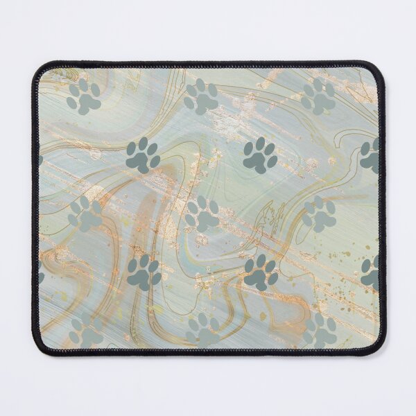 Item preview, green and gold watercolor marble background with dog and cat paw print designed and sold by Beeroclock.