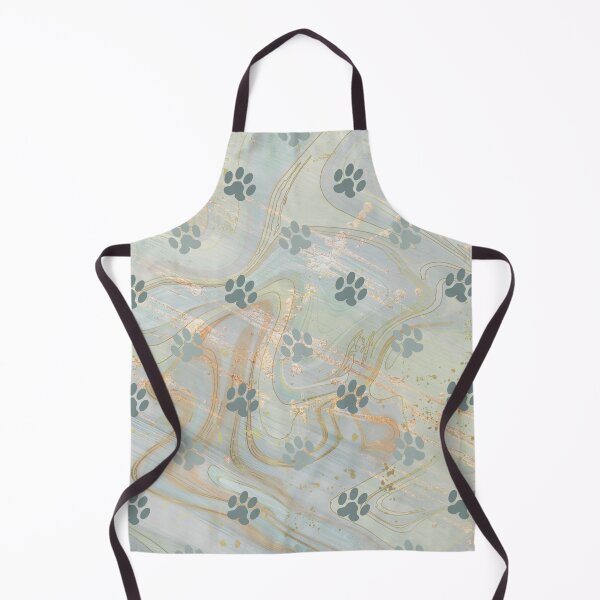 Item preview, green and gold watercolor marble background with dog and cat paw print designed and sold by Beeroclock.