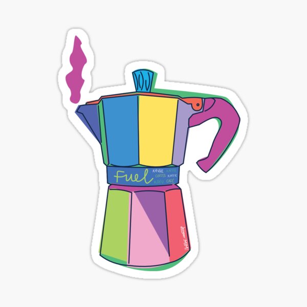 Greca Sticker Coffee Sticker Pegatina De Café Greka Greca Coffee Maker 