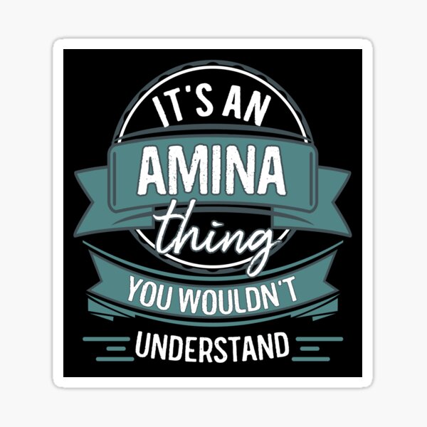 Retro Name in Arabic,  Amina or Ameena  with Groovy Typo Gift Sticker  for Sale by Studio TANFF