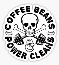 Coffee Beans & Power Cleans Workout Stuff Sticker