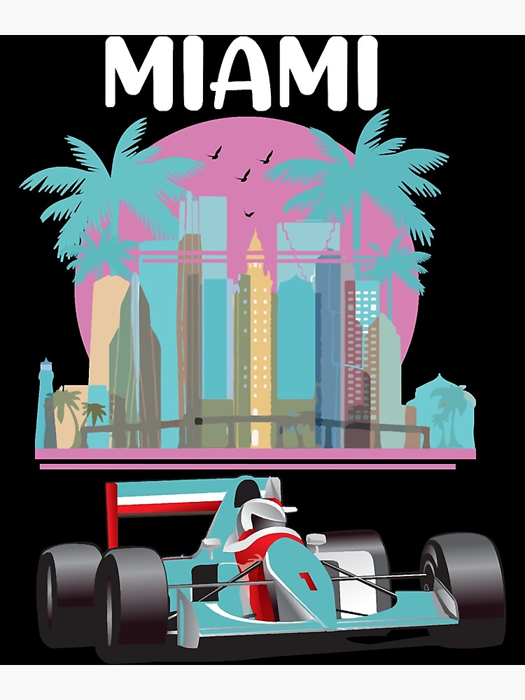 Miami F1 Framed Poster, USA Grand Prix, Print, F1
