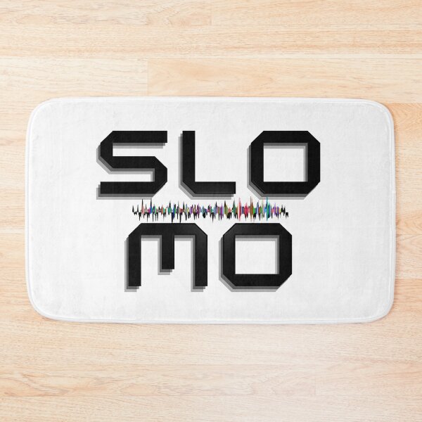 Item preview, SloMo word (slow motion), laminated in black with an audio signal in the center. designed and sold by Rebeldía Pura.