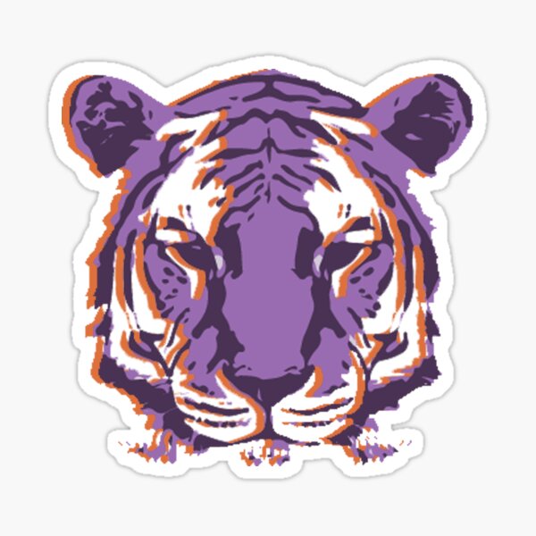 Purple and Orange Tiger Sticker