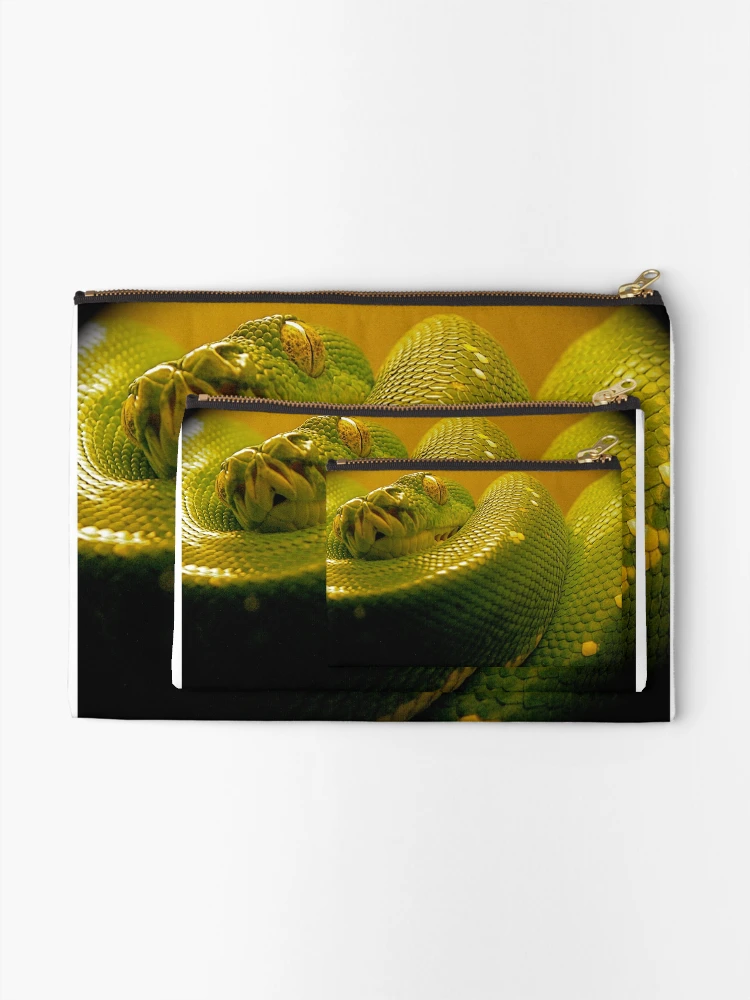Thumbnail 2 of 4, Zipper Pouch, green tree python designed and sold by mamba.