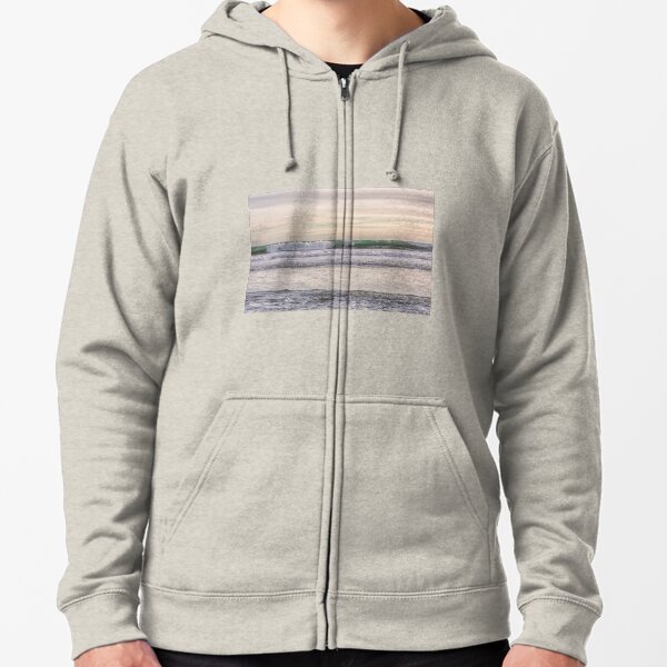 Winter waves at the beach Zipped Hoodie
