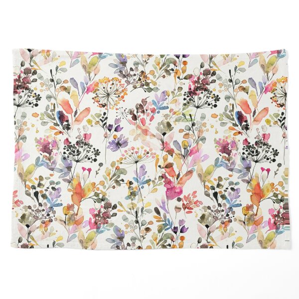 Wild Flowers and Plants Watercolor - Wild Nature Botanical Print Pet Blanket