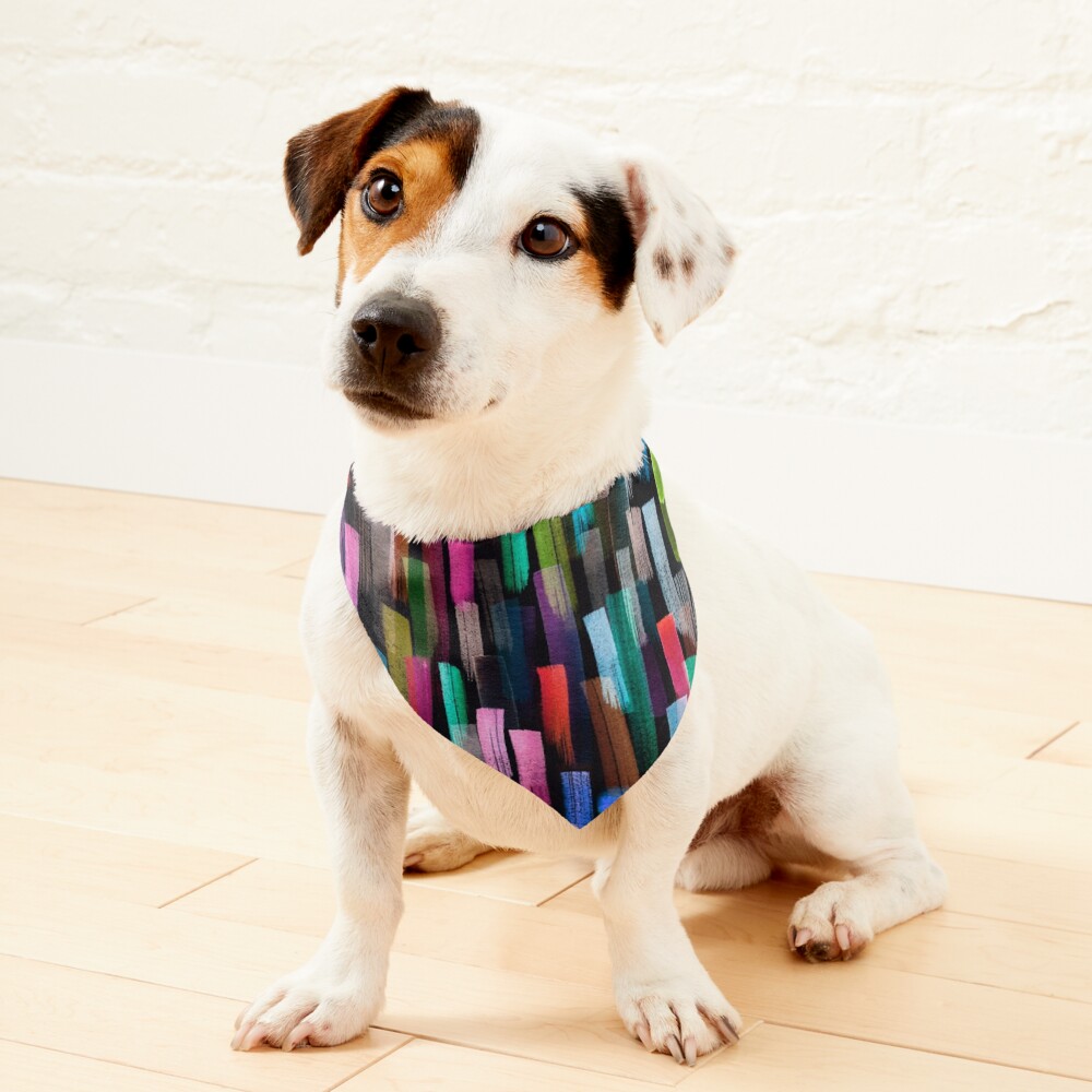 Multicolored watercolor stripes pattern Pet Bandana