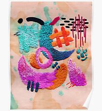 abstract embroidery Poster