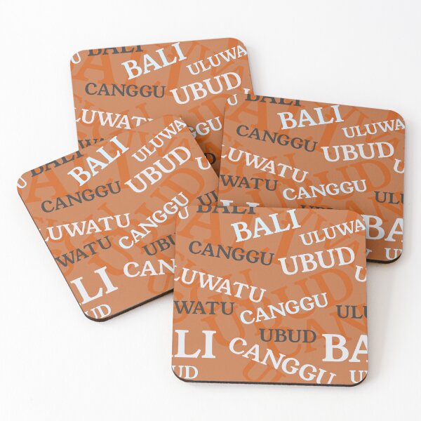 Item preview, Bali Canggu Ubud Uluwatu Indonesia Pattern Orange Blue designed and sold by cashewdays.