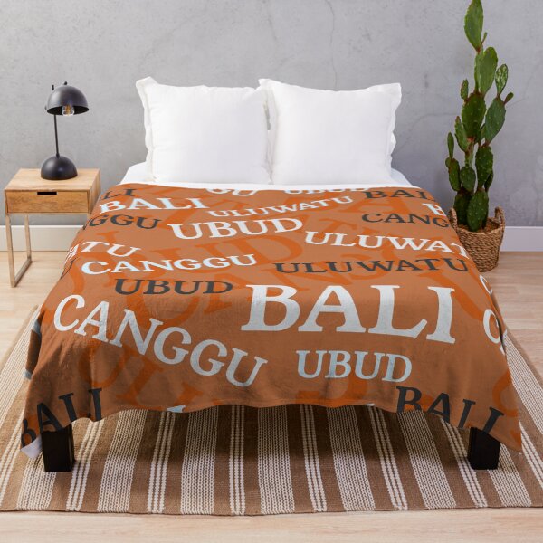 Item preview, Bali Canggu Ubud Uluwatu Indonesia Pattern Orange Blue designed and sold by cashewdays.