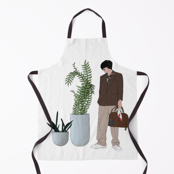 Item preview, Fan Art of Kim Taehyung with plants - BTS White backdrop designed and sold by SemDesigns1.
