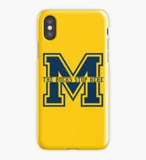 M - The Bucks Stop Here - Blue iPhone Case