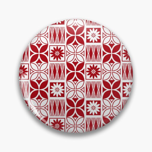 Item preview, Pasifika Marawalesi Pattern - Red 1 Flowers designed and sold by lolomastudio.