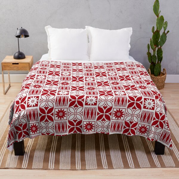 Item preview, Pasifika Marawalesi Pattern - Red 1 Flowers designed and sold by lolomastudio.