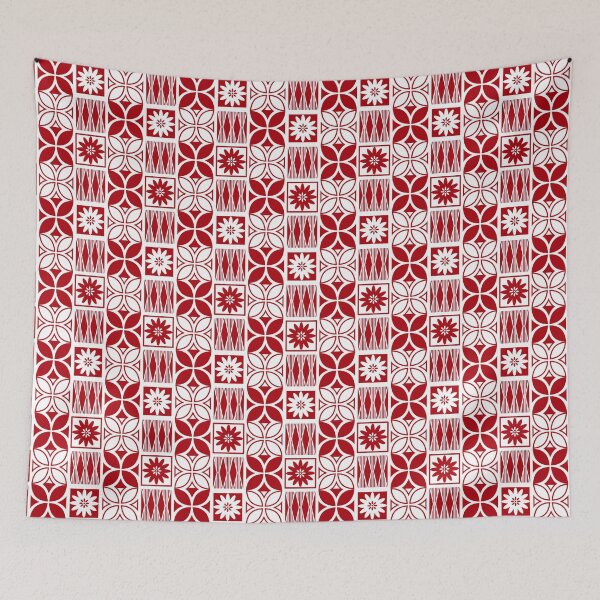 Item preview, Pasifika Marawalesi Pattern - Red 1 Flowers designed and sold by lolomastudio.