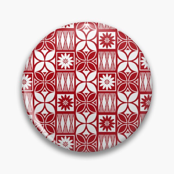 Item preview, Pasifika Marawalesi Pattern - Red 2 Flowers designed and sold by lolomastudio.