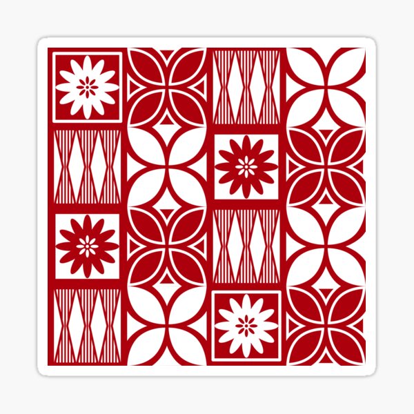 Artikel-Vorschau von Pasifika Marawalesi Muster - Rot 2 Blumen, designt und verkauft von lolomastudio.
