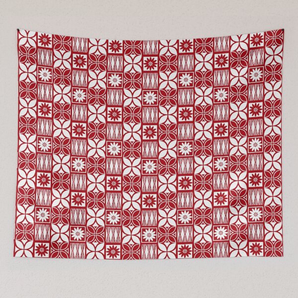 Item preview, Pasifika Marawalesi Pattern - Red 2 Flowers designed and sold by lolomastudio.