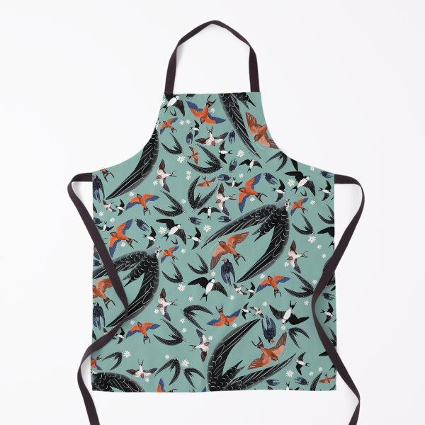 Item preview, Swallows and swift pattern (Turquoise) designed and sold by belettelepink.
