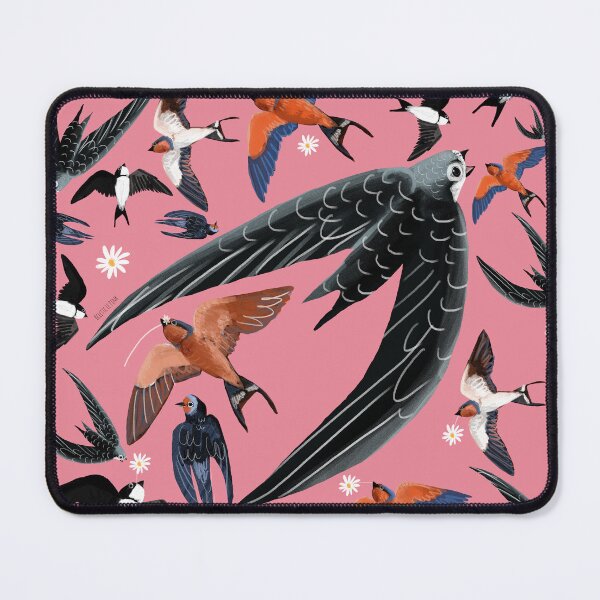 Item preview, Swallows and swift pattern pink version designed and sold by belettelepink.