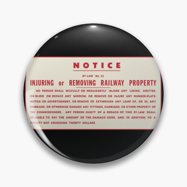 Item preview, Notice Injuring or removing railway property  designed and sold by Green-over-red.