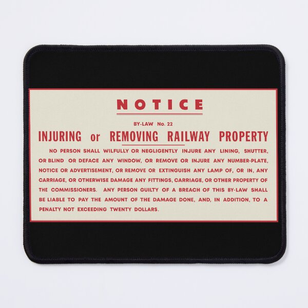 Item preview, Notice Injuring or removing railway property  designed and sold by Green-over-red.