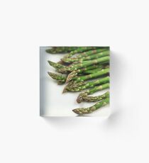 A close up image of fresh asparagus Acrylic Block