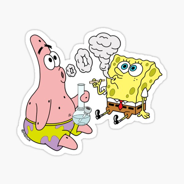 Item preview, Spongebob And Patrick Smoking Weed Cannabis Cartoon Art  T-Shirt designed and sold by KunNoel.