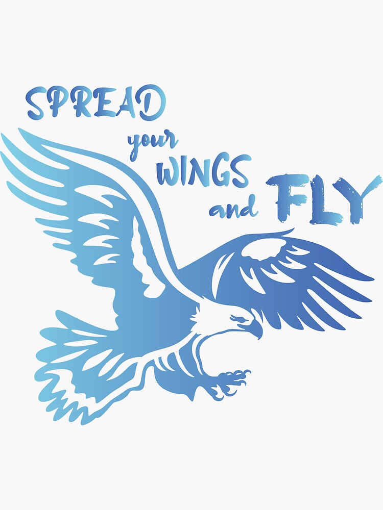 "Spread your wings and fly eagle motivation" Sticker by CuteAnimals Redbubble