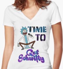 Camiseta entallada de cuello en V Hora de conseguir schwifty