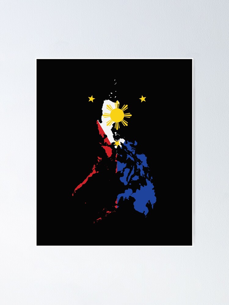 Filipino Map Philippines Flag Poster By Banwa Redbubble