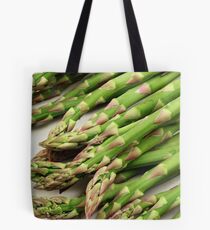 A close up image of fresh asparagus Tote Bag