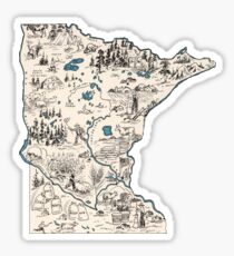 Minnesota Vintage Picture Map Sticker
