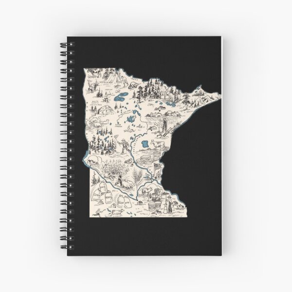 Minnesota Vintage Picture Map Spiral Notebook