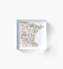 Minnesota Vintage Bild Karte Acrylblock