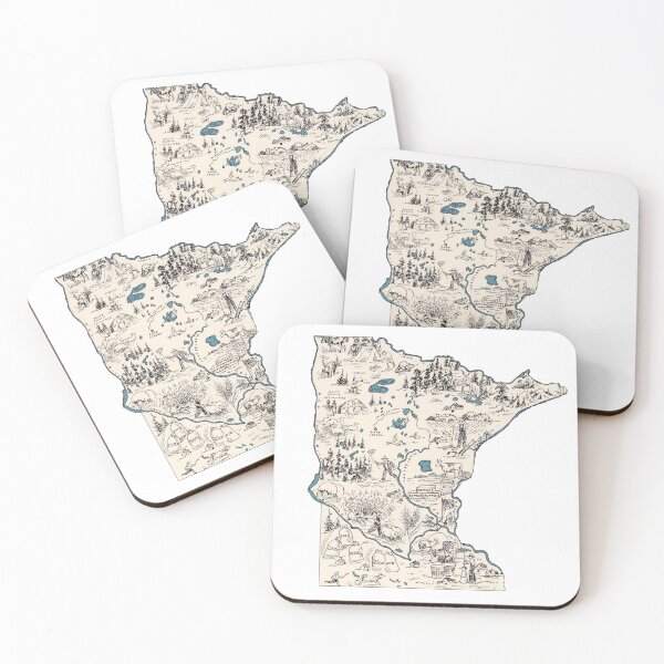 Item preview, Minnesota Vintage Picture Map designed and sold by surgedesigns.