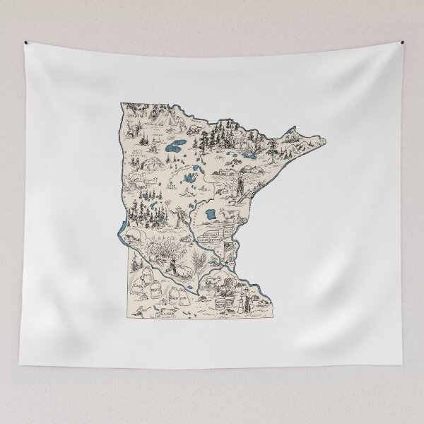Item preview, Minnesota Vintage Picture Map designed and sold by surgedesigns.