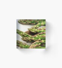A close up image of fresh asparagus Acrylic Block