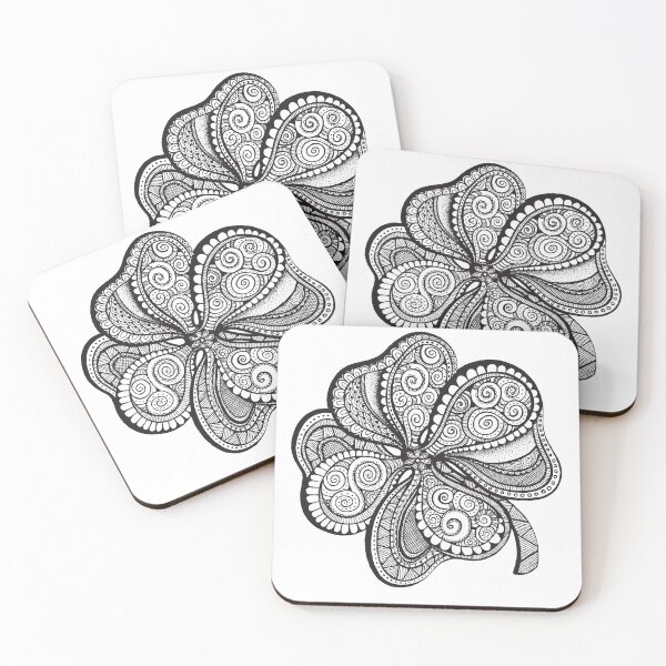 Item preview, Clover Leaf - Zentangle-style designed and sold by Sideofthehill.