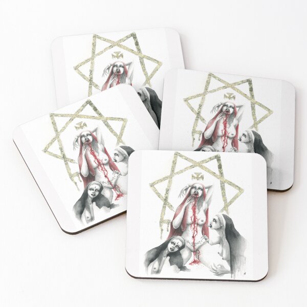 Item preview, Scarlet Goddess, Ancient Babalon, the Satan's Goddess with her slaves, sexy nuns, Occult Art, Dark Art Painting, Red Goddess, Vintage Witch, Witchy Vibes designed and sold by SSINAMOON.