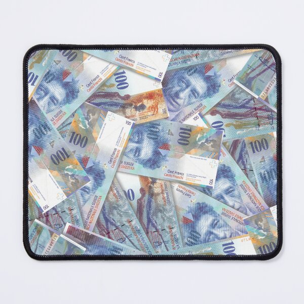 Item preview, Randomly scattered banknotes of Switzerland. Obverse and reverse of banknotes of 100 francs designed and sold by GAleksS.