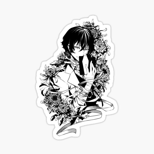 Dazai (B&W) Sticker