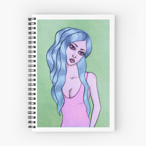 Item preview, wavy hair portrait, green, blue, pink 04/19/17 designed and sold by Shellaqua.