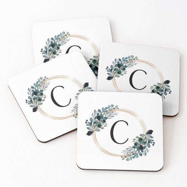 Item preview, Monogram Letter C | Laurels with Gold Borders designed and sold by JustSeasons.