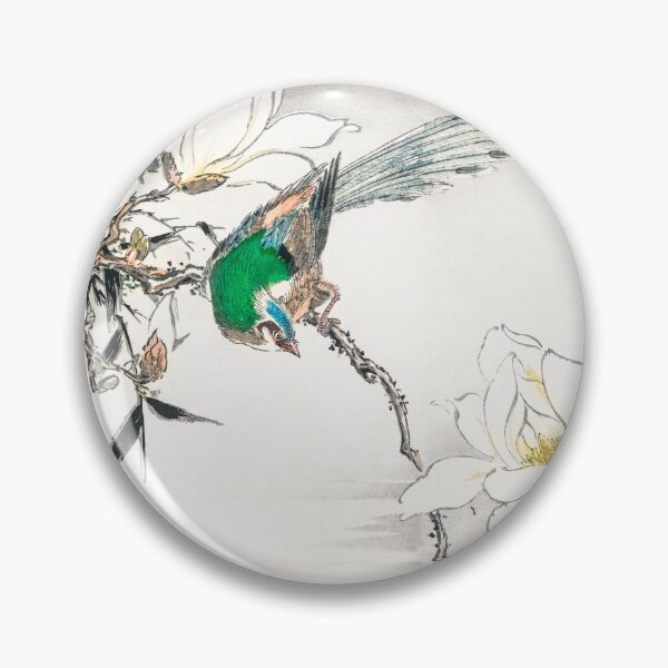 Item preview, CHINESE TREE PIPIT AND MAGNOLIA BY NUMATA K WALL ART designed and sold by GamaArtDesign.