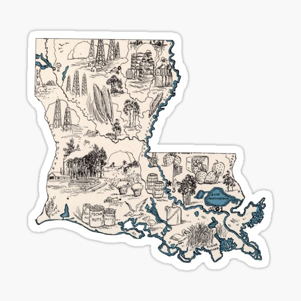 Louisiana Map Outline Vintage Retro La Home State' Bandana