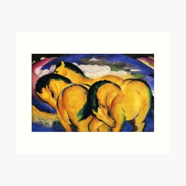 Item preview, Little Yellow Horses by Franz Marc designed and sold by WonderweissStudio.