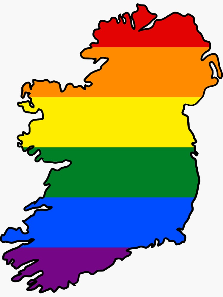 Ireland Outline Gay Pride Flag Sticker By Uni Que Designs Redbubble 3015